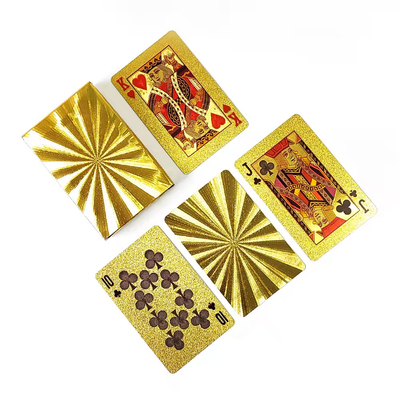 Custom Gold Foil Poker Entertainment Travel Board Game Card Waterproof Durable PVC Plastic Playing Card